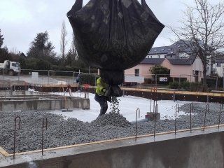 Drainage et isolation thermique MISAPOR sous la dalle pour la Maison de la Santé de Vern Sur Seiche